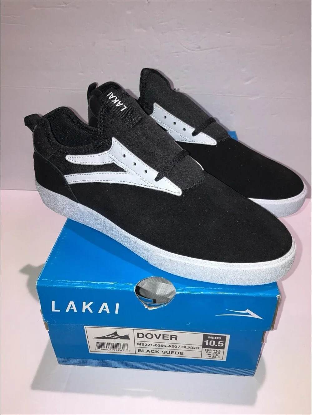 LAKAI Dover Skate Shoes Men’s Black Suede US Size 10.5 NEW